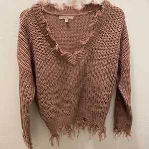 Distressed mauve sweater